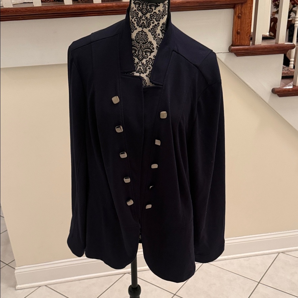 Dress Barn Dark Blue Blazer with Button Accents